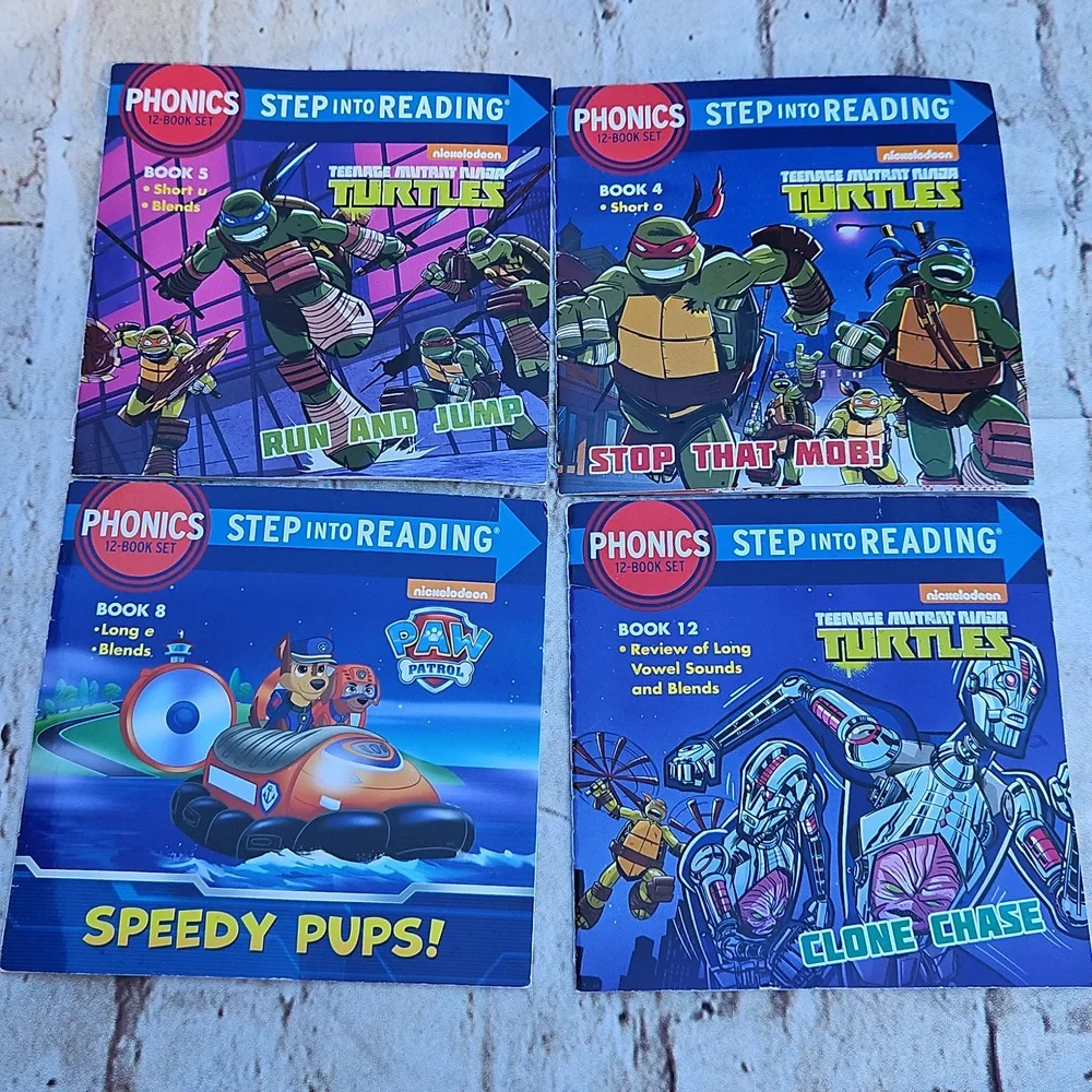 Phonics Step Into Ready Teenage Mutant‎ Ninga & Paw Patrol Lot Of 14